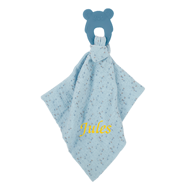  - silicon - teether + swaddle blue 30 cm 